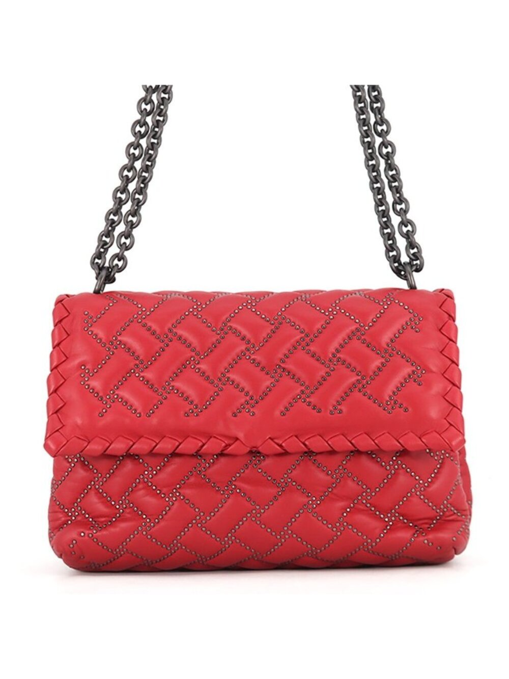 Bottega Veneta Chain Shoulder Bag Olympia Studs Leather